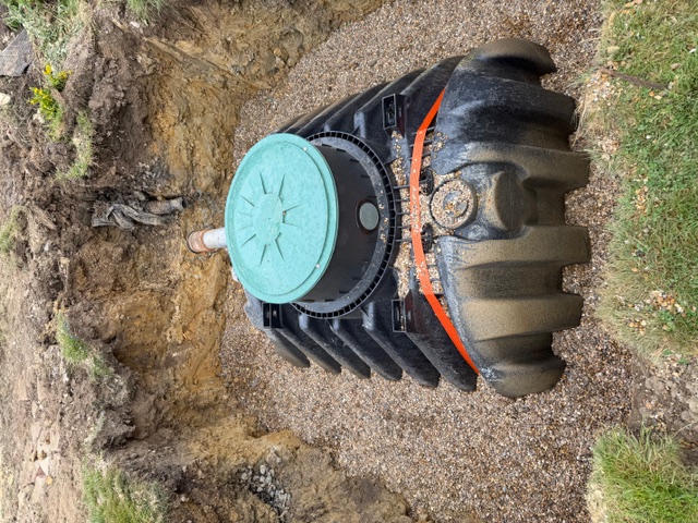 GRAF One2Clean treatment plant positioned in an excavated installation area