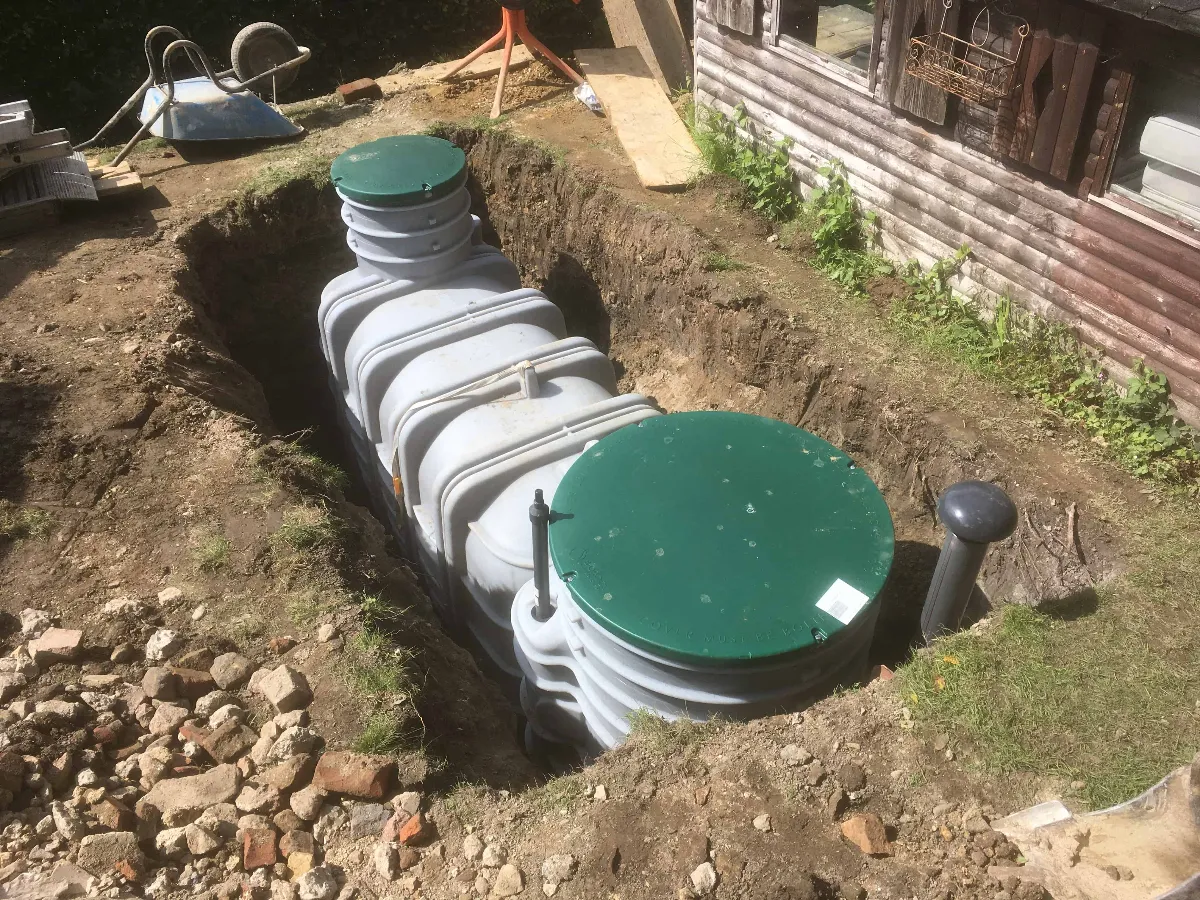 BIOROCK treatment plant installed within the position of an old cesspit at Woods Corner