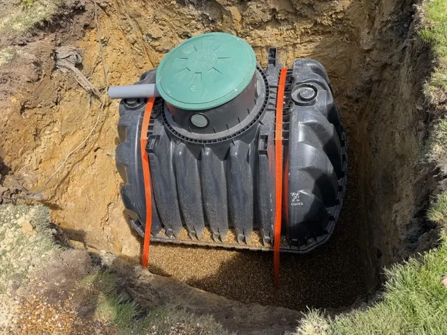 GRAF treatment plant positioned within the prepared excavation