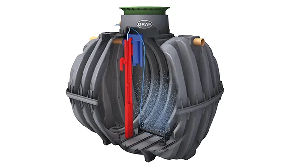 GRAF One2Clean powered sewage treatment plant