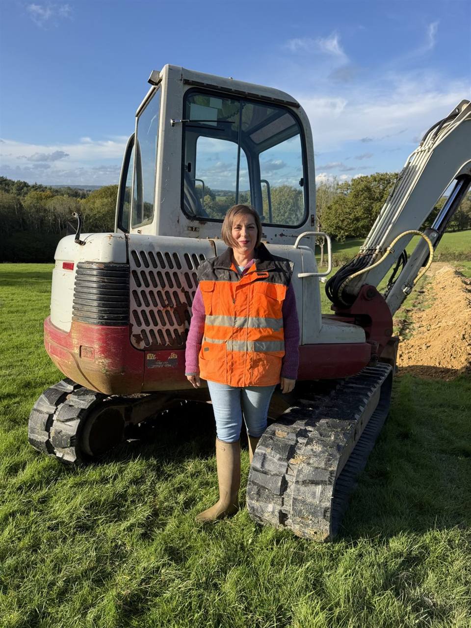 Sarah on an installation site