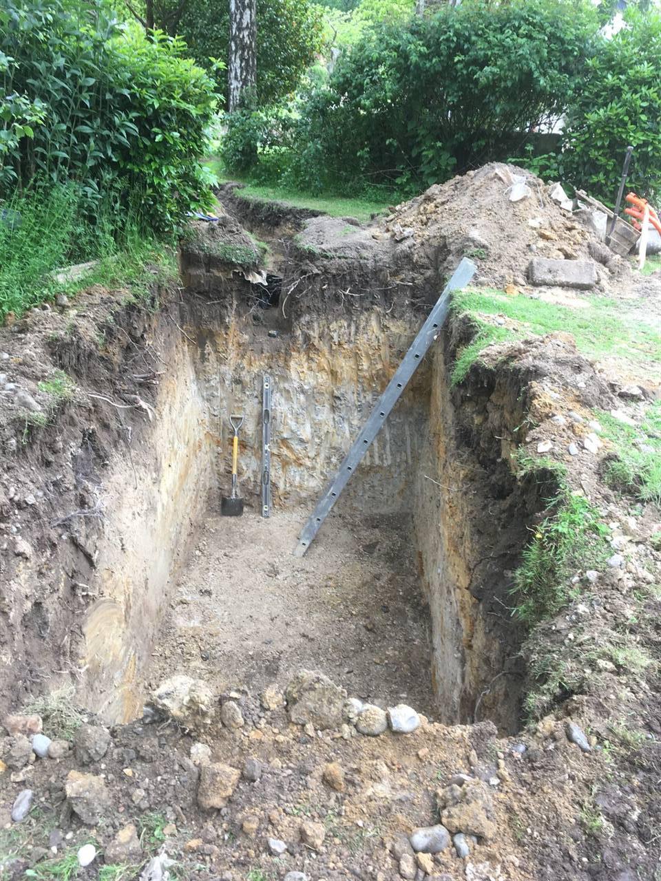 Excavation prepared at the Burwash Common property
